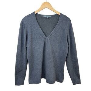 TITLE NINE Women’s Sz L V-Neck Knotted Gray Sweater